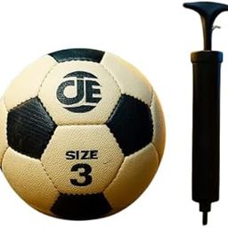 Sports Black & White Football, Size 5, with Free Pump, Synthetic Rubber, Machine Stitched-image-41