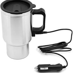 Vab Enterprizes Electric Car Kettle Double Wall Stainless Steel Mug with Car Charging, Perfect for Hot Water Heating, Tea & Coffee Brewing-image-36