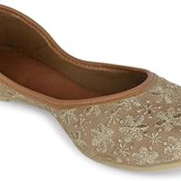 Gold Velvet Zari Work Mojari for Women-image-74