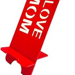 Clear Design Acrylic Mobile Phone Holder Stand (i Love mom-RED)-picture-16