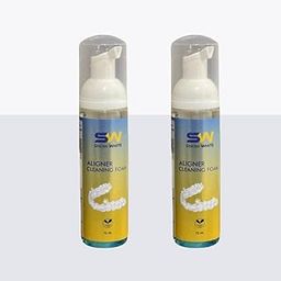 Snow White Aligner Cleaning Foam | Mint Flavor | Antibacterial Formula for Clear Aligners & Retainers | Odor-Free | Portable & Easy to Use | (70ml) (Pack of 2)-26