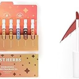 Just Herbs Edp Perfumes Trial Set Of 8 X 3Ml Long Lasting Pocket Citrus Perfume Fragrances & Relaxed Matte Liquid Lipstick Lip Colour For Women Combo-25