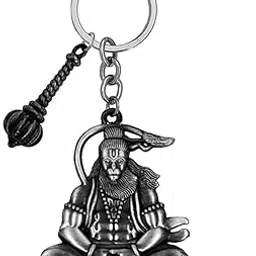 afh Lord Meditating Ram Bhakta Hanuman Gada Keychain for Men and Women-picture-10