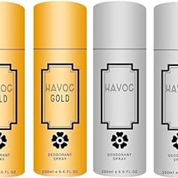 havoc silver 2 and gold 2 deodorent spray pack of 4-55
