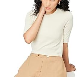Women's Solid Regular Fit T-Shirt-image-10