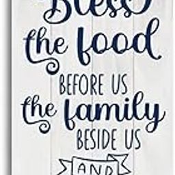 Sarvada Decor Dining Room Wood Decor Sign, Bless the Food, Hanging Printed Wooden Plaque Décor, Rustic Dining Room Wall Decor, Kitchen Hanging Wood Signs, Home Décor Sign Perfect for Christian Family-image-90