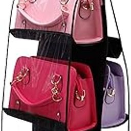 JENY Purse Holder Stand Hanging Handbag Organiser Dust-Proof Storage Holder Bag Wardrobe Closet for Purse Clutch with 6 Pockets (Multicolour)-image-27