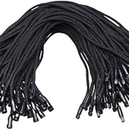 Tupalizy Black Cotton Gift Clothing Price Tag String Hanging Rope Bullet Snap Lock Pin Loop Fastener Hook Ties for Luggage Label Attachment,7.5 Inch, 100PCS-picture-12