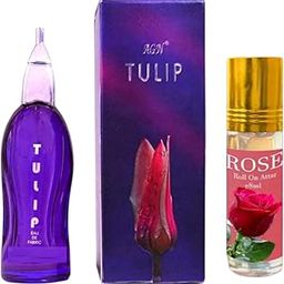AGN Tulip Perfume 40ml and Rose attar 8ml musk Perfume combo 2pes set-6