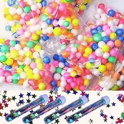 Artonezt Mixed Small Foam Balls Mini Craft Beads Slime Filler Tiny Balls (12 Pouches) + Glitter Flakes Stars Confetti for Craft Projects (4 Tubes) DIY Wedding Christmas Birthday Party Decoration Crafts Supplies-18
