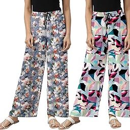 Cotton Women All-Over Printed Drawstring Waist Relaxed Pyjamas (PACK OF 2)-image-46