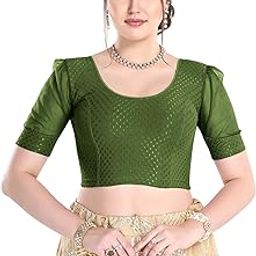 Stay On Trend Latest Fashion 100% Cotton Readymade Blouses for Women,Round Neckline with Organza Balloon Sleeves.-image-66