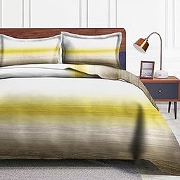 Casableu Microfiber Romano Premium Bedcover for Double Bed with 2 PillowCovers King Size (104" X 90") Bedspread Premium Sheeting for Bed (Yellow)-image-18