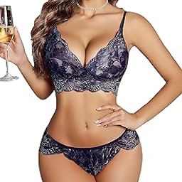 Babydoll Bikini Set| Non-Padded Bra & Panty | Nightwear/Beautiful for Couples Honeymoon/First Night/Anniversary for Women/Bikini Net Bra Panty Lingerie Set-35