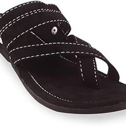 Men's Ethnic Footwear/Kolhapuri Chappal/Velvet Flat/Stylish & Comfortable-BLACK1-image-20