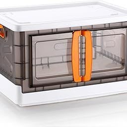 Arto Kitchen Storage Bins with Lids, Collapsible and Stackable Storage Bins, Plastic Closet Organizer, 70 LTR Folding Storage Box, Containers for Organizing with Door (1)-image-60