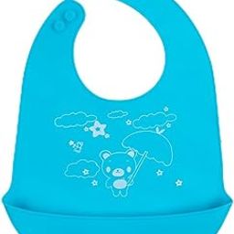 Bumtum Baby Siliconebibs | Baby Bib For Feeding & Weaning Babies & Toddlers | Waterproof, Washable & Reusable|Non Messy Easy Cleaning, Adjustable Neckline With Buttons(Blue)-22