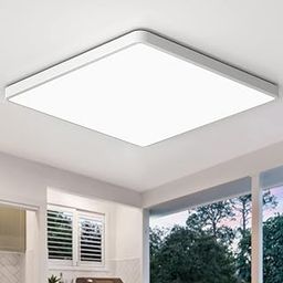 36W LED Ceiling Lamps, Floor 3240LM Waterproof Bathroom Lamp, Super Bright 5000K Daylight White, Modern Square Flush Mounted Light Fixture Kitchen Hallway Living Room Bedroom Office-11