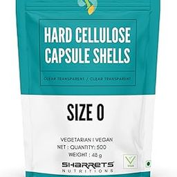Empty HPMC Size "0" Clear Transparent Vegan Capsules 500-18