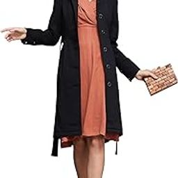 Women's Collared Full Sleeve Tie-up Longline Jacket-image-41