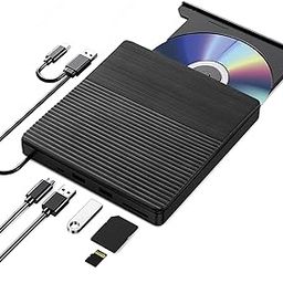 TEIMA External CD DVD Drive, USB-C/3.0 Optical Disc Burner Reader Writer, Multi-Port with SD/TF Card Slots, Compatible with Laptop PC Mac Windows 11/10, Black-14