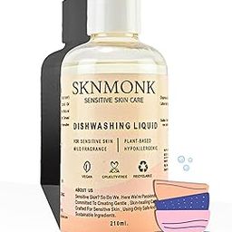 SKNMONK Natural Dishwashing Liquid for Sensitive Skin, Hypoallergenic, Allergen-free | Organic & Plant Based, Eco-friendly Ingredients | Removes Tough Grease | Mild Fragrance | Lime 210ml-image-5