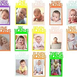 AMFIN® New Born 1st Birthday Baby Photo Banner/Growth Record 1-12 Months/Monthly Milestone Photo Bunting Wreath, First Birthday Party Decoration - Multicolour-image-8