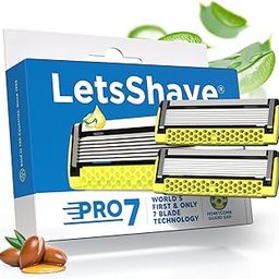LetsShave Pro 7 Max Razor Cartridges For Men | World's First & Only 7-Blade Shaving Razor With Precision Blades & Honey Comb Guard Bar | Argan Oil, Aloe & Vitamin E - 1 Count-image-18