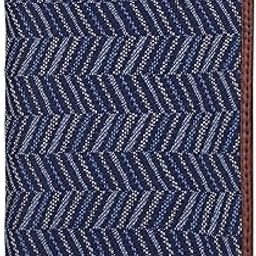 Glamour Fold Series Tapestry Fabric & Faux Leather Unisex Passport Wallet Travel Document Organizer (Blue-Stripes)-2