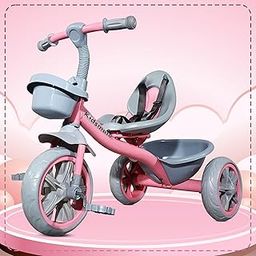 Kidsmate Starlight Premium Cycle for Kids Cycle 2-5 Years - Tricycles for Boy&Girl - Baby Cycle -Bicycle for Kids| Bike for Kids with Eva Wheel,Bell&Basket for Toys -Tricycle 30Kg Capacity (Pink)-image-90