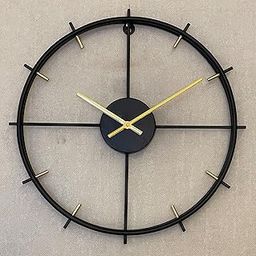 Urban Born Metal Wall Clock for Home and Hall 18 inches (46 x 46cm) Home Big Size Living Room Hall Bedroom Stylish Clock (Matte Black) (Back_05) Analog-image-26