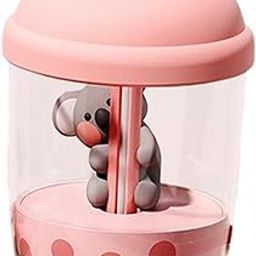 HEAVENGLOW Mini Air Humidifier Koala Bubble Tea Shaped Personal Humidifiers for Home Pink-image-116