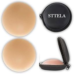 STTELA Silicone Nipple Cover Bra Pasties – 2Pcs Reusable, Women's Breast Petals,Self-Adhesive, Washable Silicone Pasties with Case for Women (Skin Color) – Invisible & Ultra-Comfortable-image-70