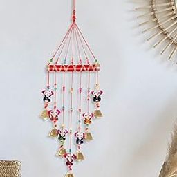 DreamKraft Wall Hangings for Home Decoration Lord Ganesha Wind Chime with Bells Handmade Traditional Art for Entrance Temple Home Décor (63 CM, Multicolor)-image-42