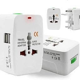 POPLEY Universal Worldwide Travel Adapter with Built in Dual USB Charger Ports All in One (US,AUS,NZ,Europe,UK) (SP) (White)-47