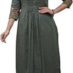 Women's Cotton a-line Flared Straight Kurti with Pant-image-57