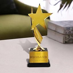 Jhingalala Gift for Husband | Best Husband in The World Printed Golden Award Trophy Gift for Birthday, Anniversary-image-84