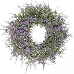 MERISHOPP 2xArtificial Lavender Wreath Garland Door Farmhouse Garden Decor Exacum|Home & Garden|Home D?©cor|Floral D?©cor-image-18