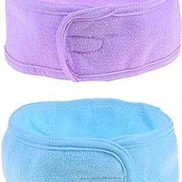Women's Makeup Facial Headbands Se of 2 Pcs Stretchable Elastic Facial Band For Women And Girls Adjustable Band Multicolor Pack of 1-44