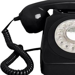 MERISHOPP Retro Landline Phone 1960Style Decorative Vintage Rotary Dial Telephone Black | Consumer Electronics | Home Telephones & Accessories | Corded Telephones-11