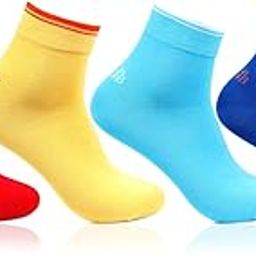 Men'S Cotton Ankle Length Bold Multicoloured Socks- Pack Of 4-image-93