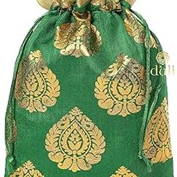 Women Ethnic Foil Print Potli Bag - 500 gms - Medium (18cm x 23cm)-image-7