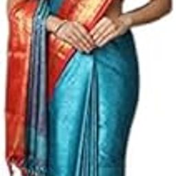 Embellished Dharmavaram Cotton Silk Saree (Light Blue) AURASONAM_FIROZI-image-3