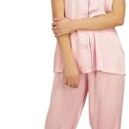 Baby Pink Satin Nightsuit for Women L-image-46