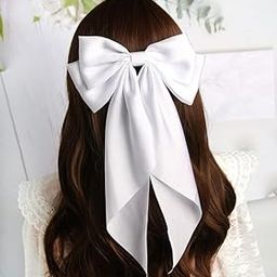 Elegant Oversized Satin Hair Bow Clip – Large Statement Hair Accessory for Women & Girls, Soft Silky Fabric, Stylish Ponytail Holder for Formal or Everyday Wear (Yellow & White, Pack of 3)-image-62