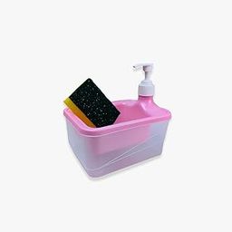 Liquid soap Dispenser for Kitchen, dishwashing Pump with 2-in-1 Sponge Holder, Compact Sink soap Bottle, Easy Press countertop Gadget, Multipurpose Detergent Container (1 Sponge Free) (Pink)-image-42