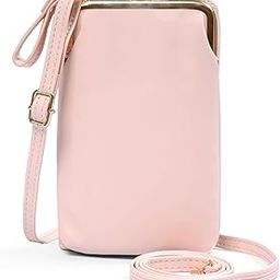 Crossbody Cellphone Purse Small Phone Wallet for Women Cute Cross Body Bag with Side Zipper Pocket(Color_Pink)-33