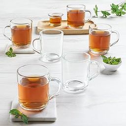 Borosil Latte 240 ml Tea/Coffee Mug Set of 6 Pc | Borosilicate Tuff Glass | Microwave & Dishwasher Safe | Transparent-19