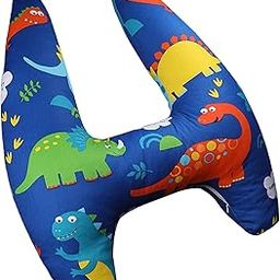MERISHOPP Car Back Seat Travel Pillow Provides Head and Body Support Sleeping Pillow Blue Dinosaur-picture-55