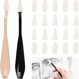 KRAFTMASTERS®Sketch Drawing Tools, 10 Pcs Paper Art Blending Blenders Stumps Sketch Trimmer Erase Wiper Pencils for Students Artist Charcoal Painting Brush (Set of 2)-image-14